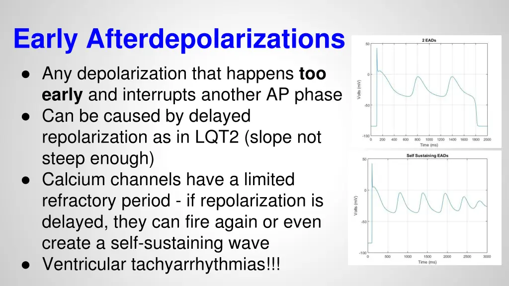 early afterdepolarizations any depolarization