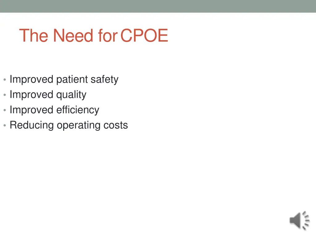the need forcpoe