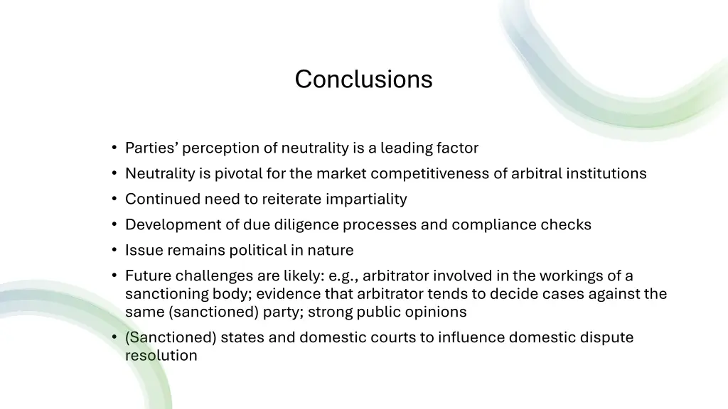 conclusions