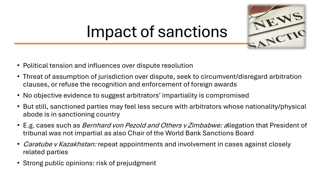 impact of sanctions