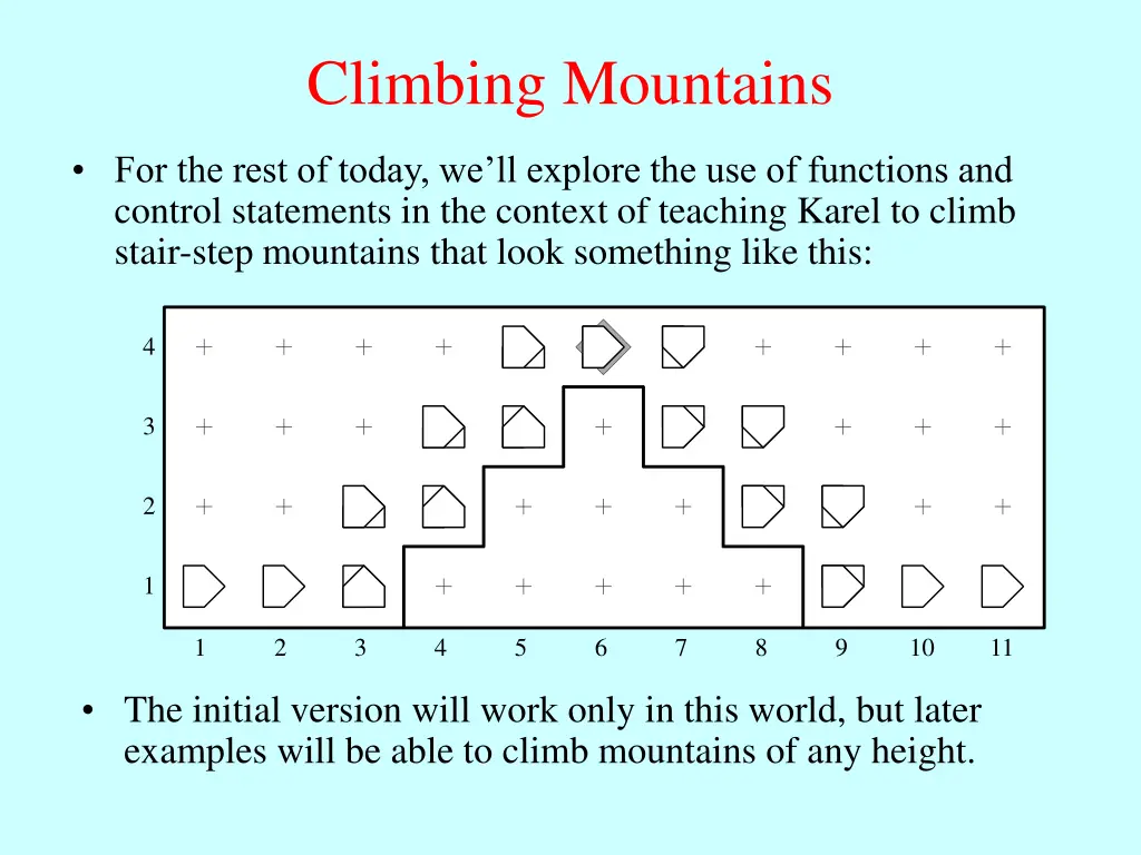 climbing mountains