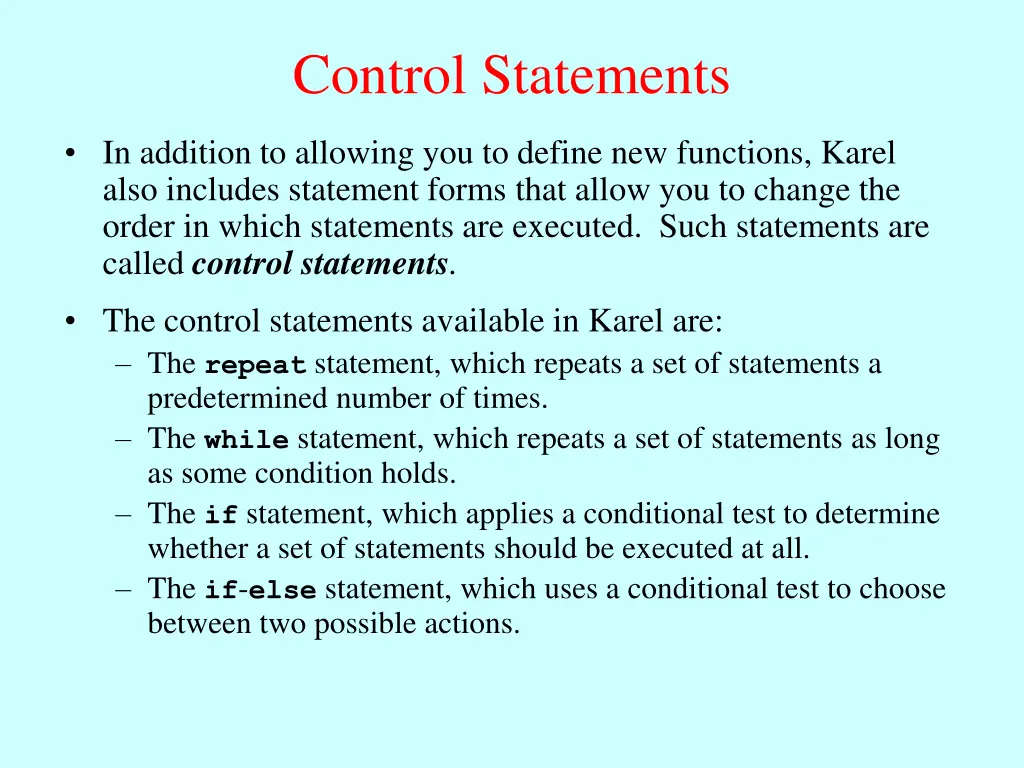 control statements