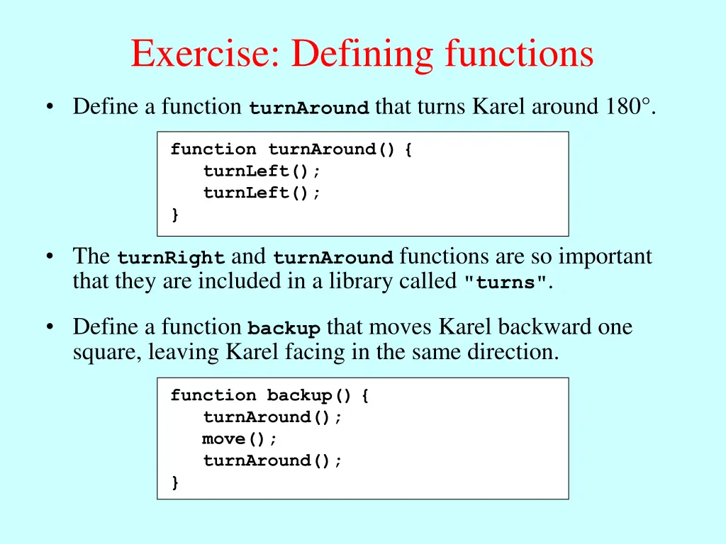 exercise defining functions