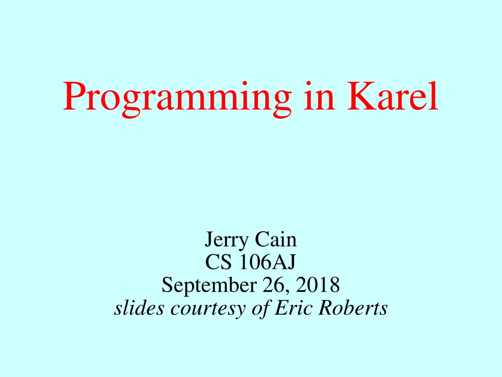 programming in karel