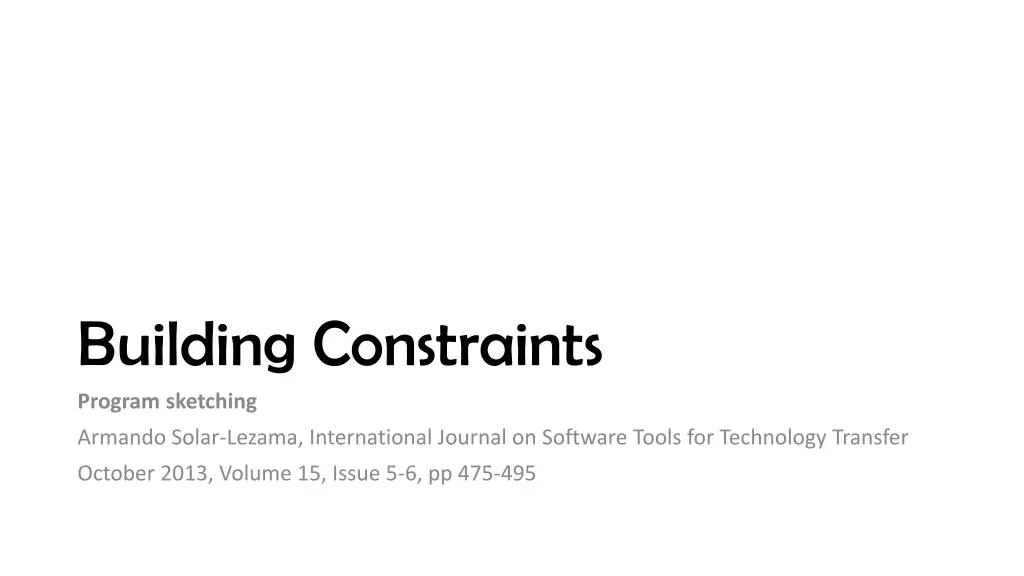 building constraints