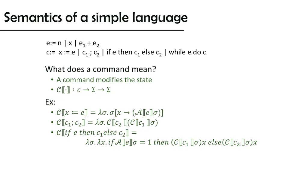 semantics of a simple language 1