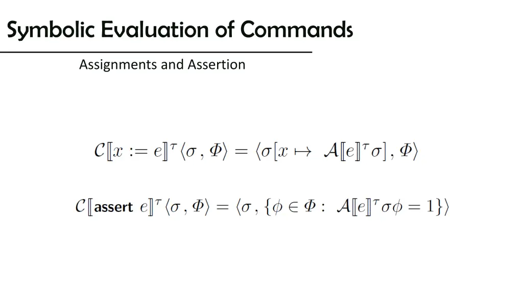 symbolic evaluation of commands 1