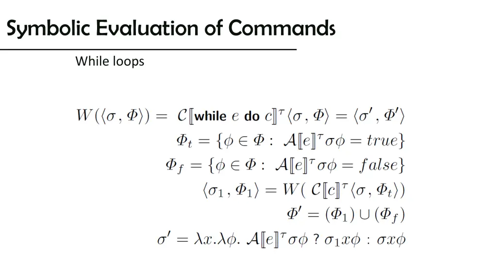 symbolic evaluation of commands 3