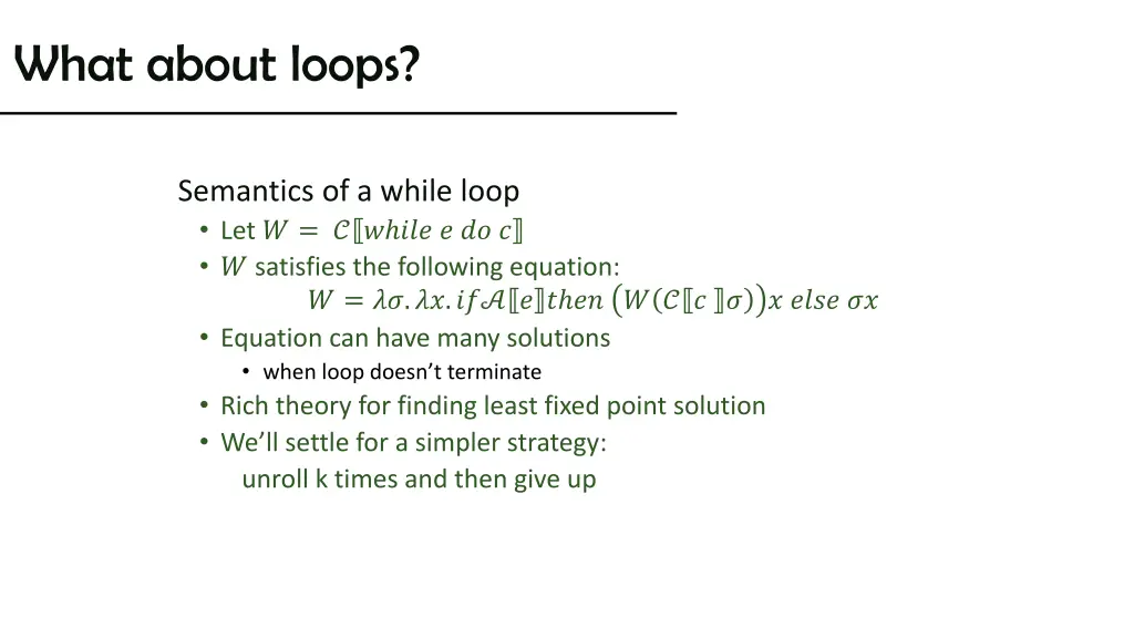 what about loops