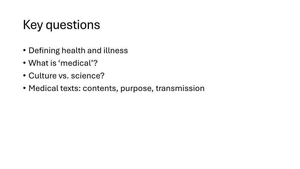 key questions