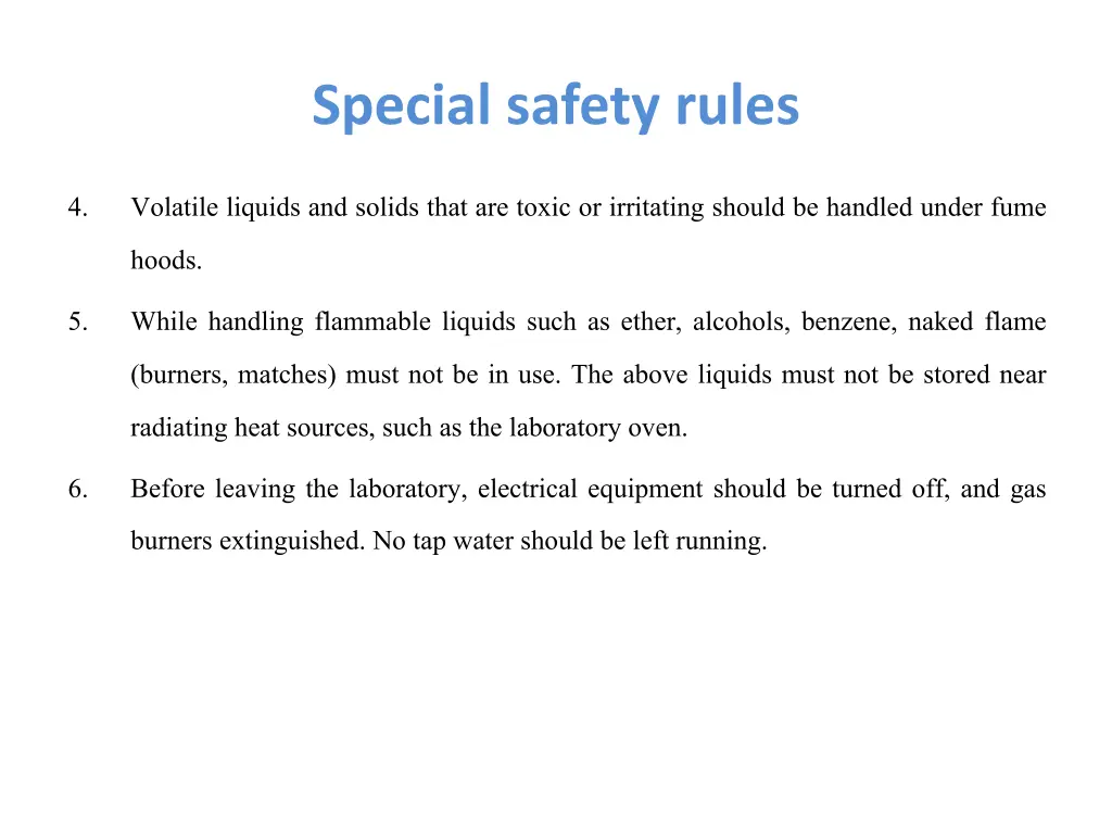 special safety rules 1
