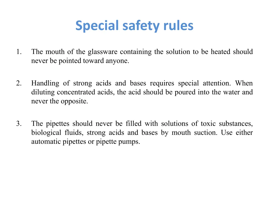 special safety rules