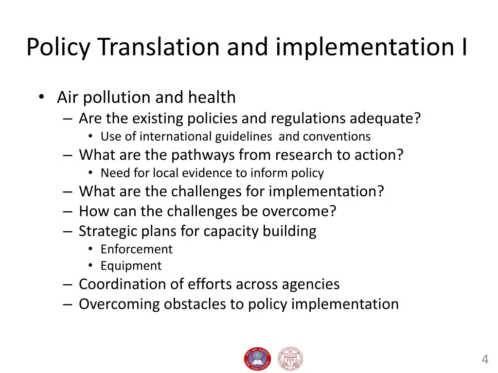 policy translation and implementation i