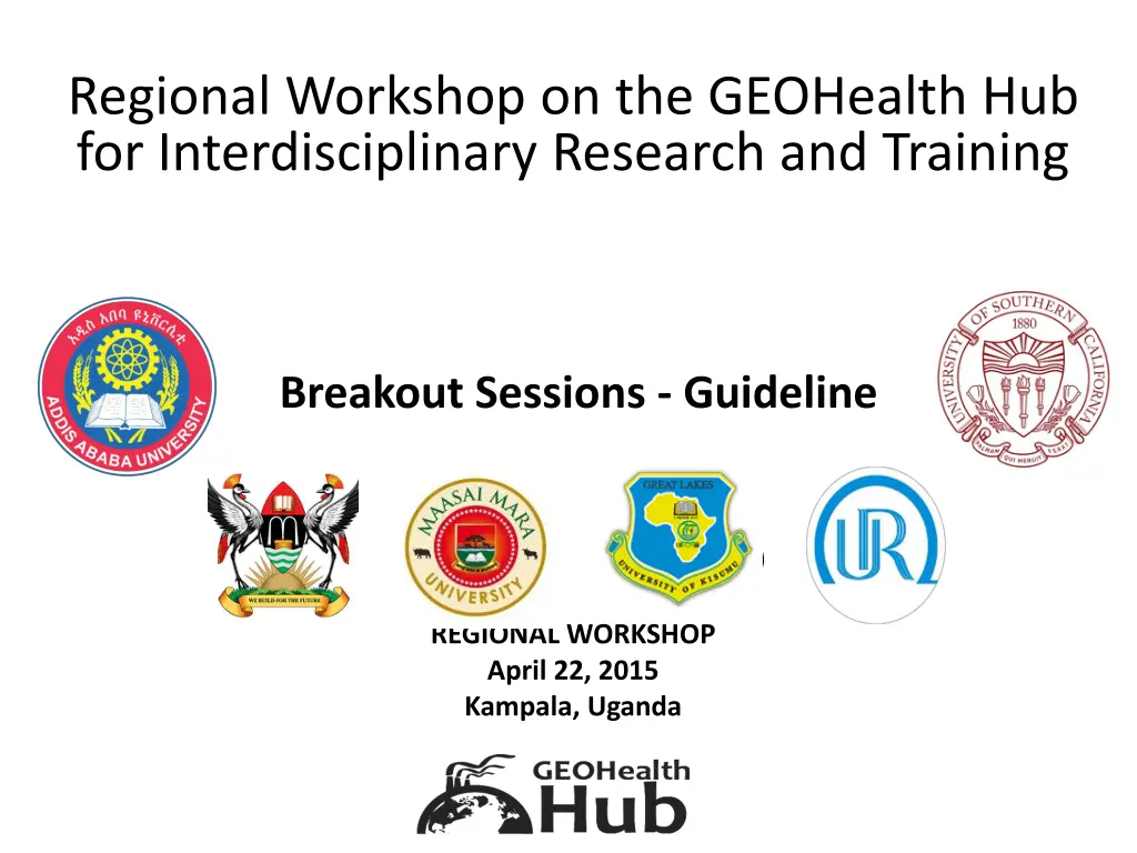 regional workshop on the geohealth
