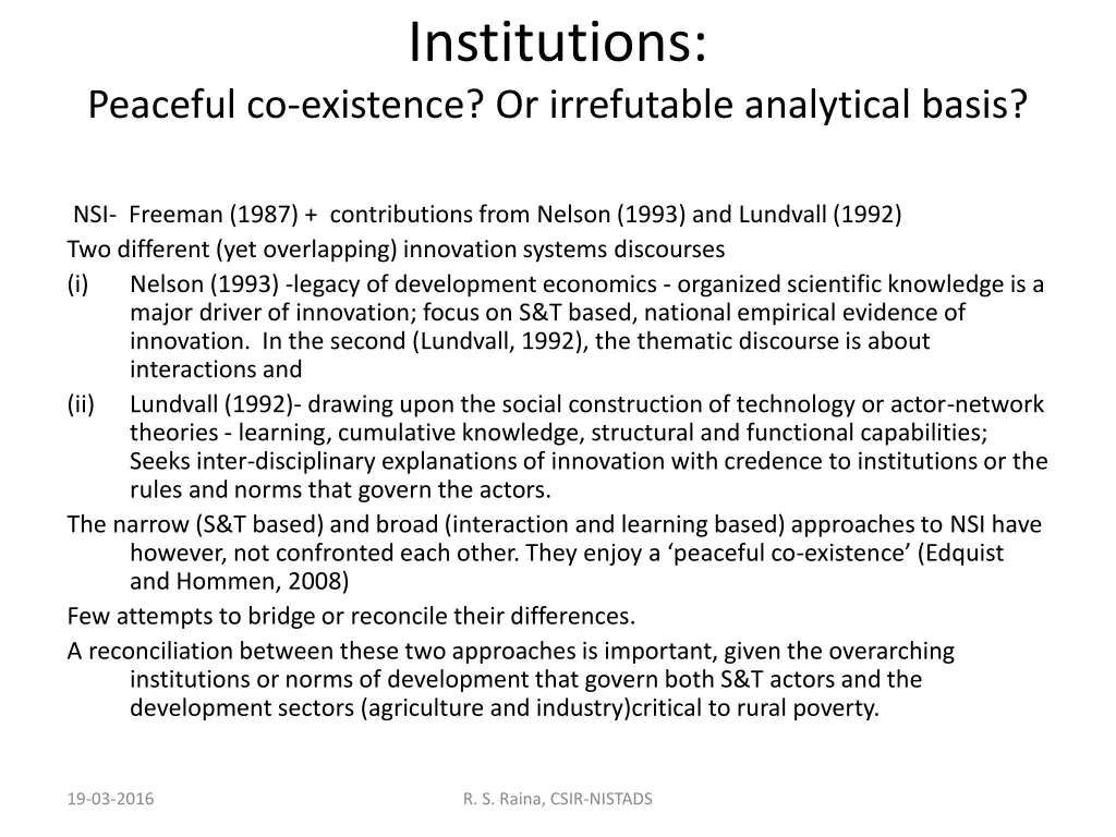institutions