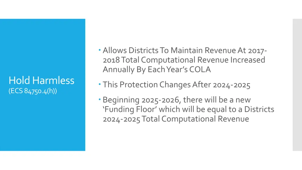 allows districts to maintain revenue at 2017 2018