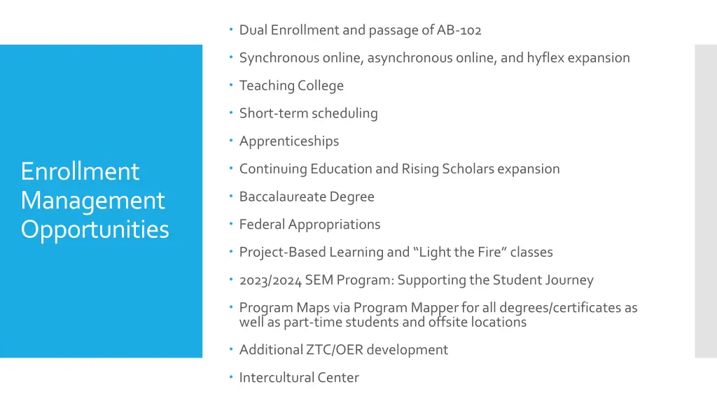 dual enrollment and passage of ab 102
