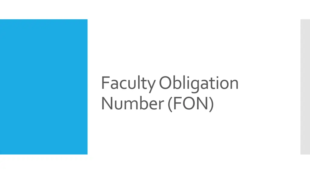 faculty obligation number fon