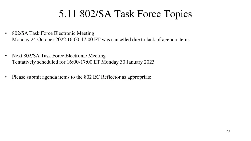 5 11 802 sa task force topics