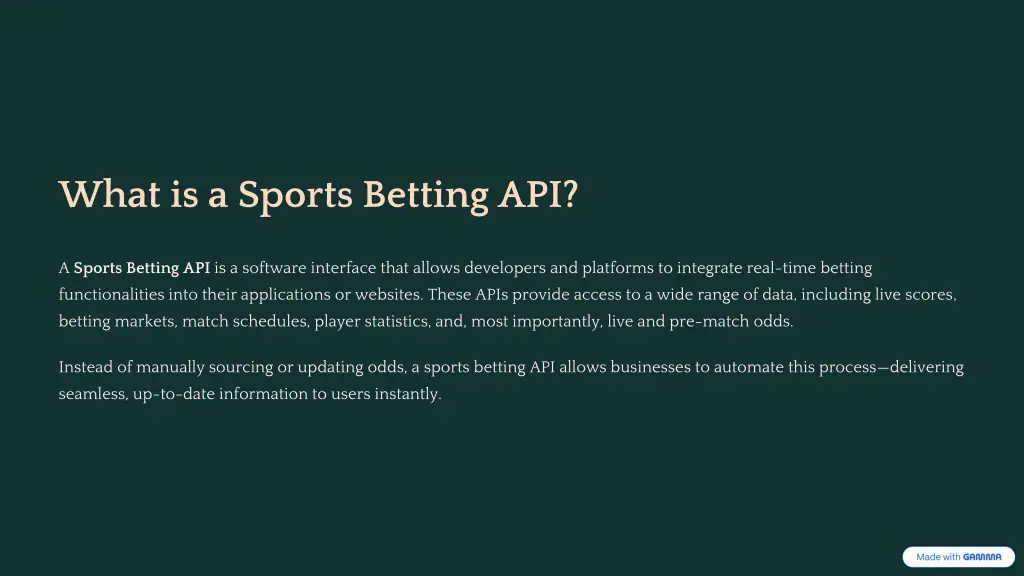 what is a sports betting api
