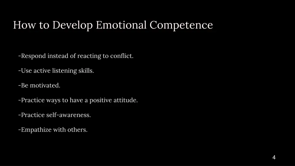 how to develop emotional competence