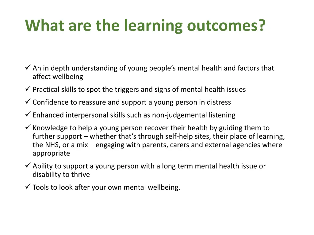 what are the learning outcomes