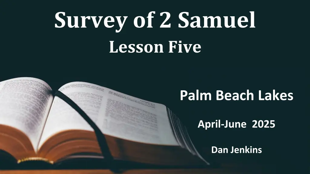 survey of 2 samuel lesson five