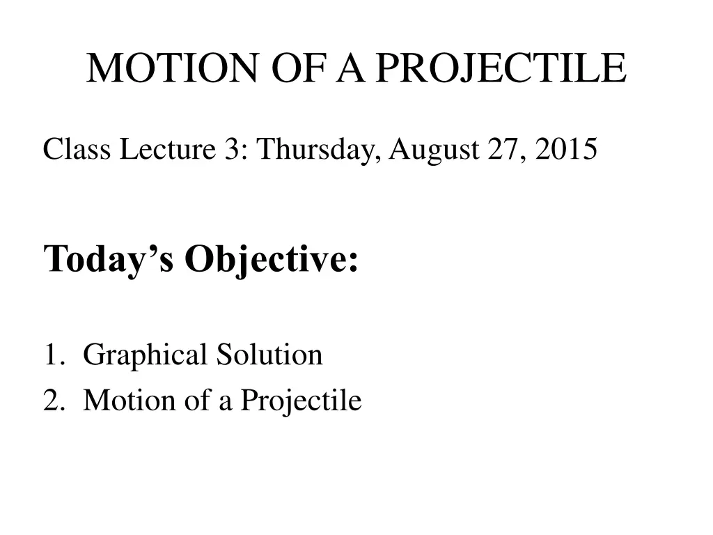 motion of a projectile