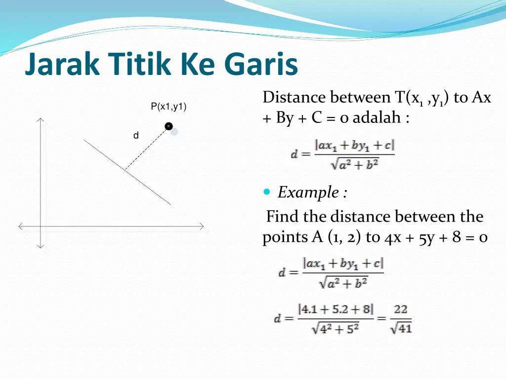 jarak titik ke garis