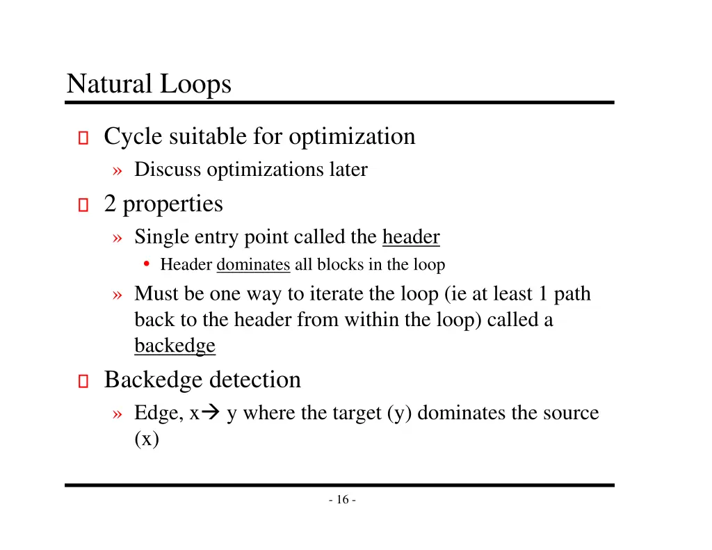 natural loops