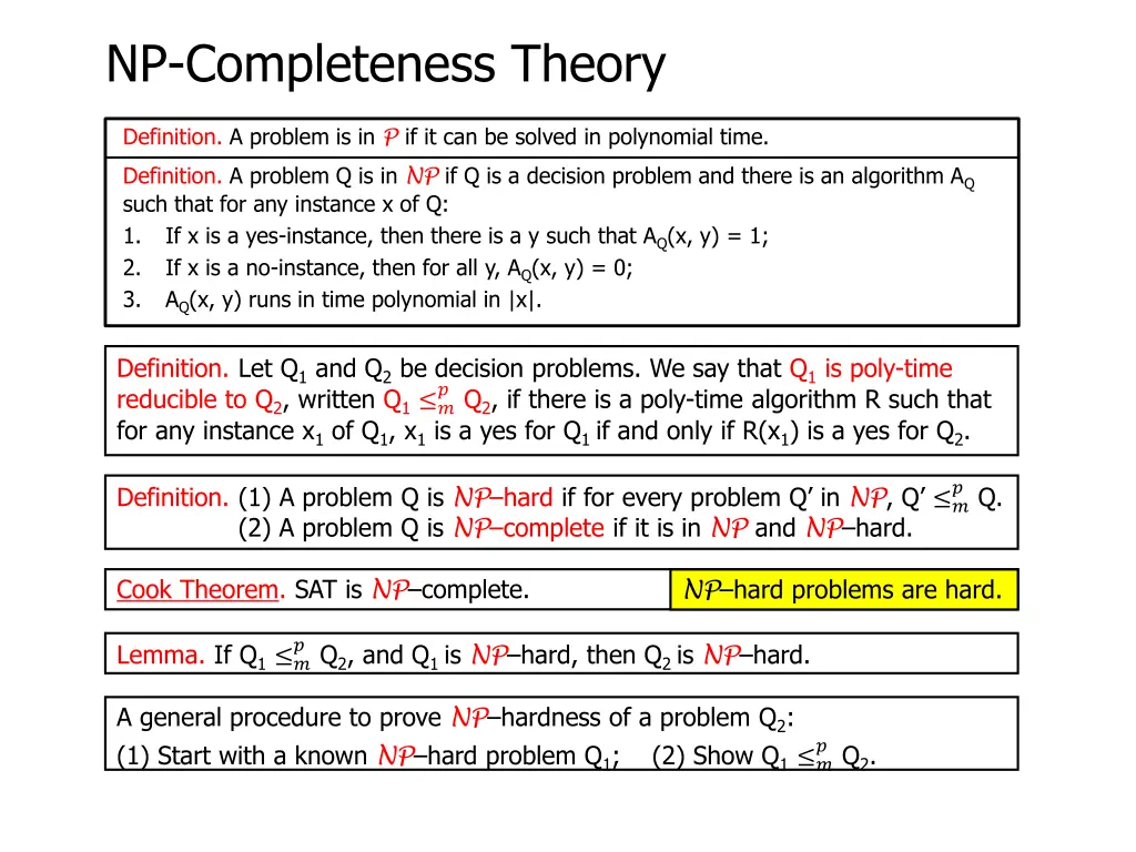 np completeness theory 1