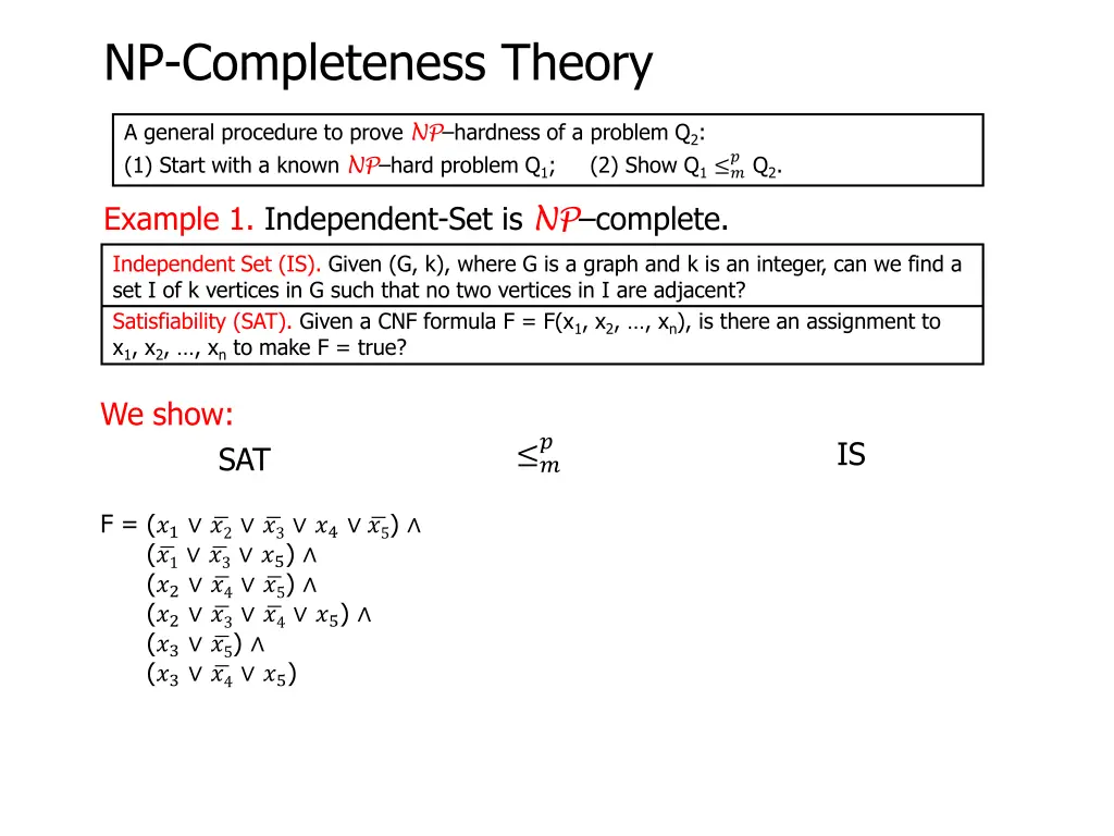 np completeness theory 5