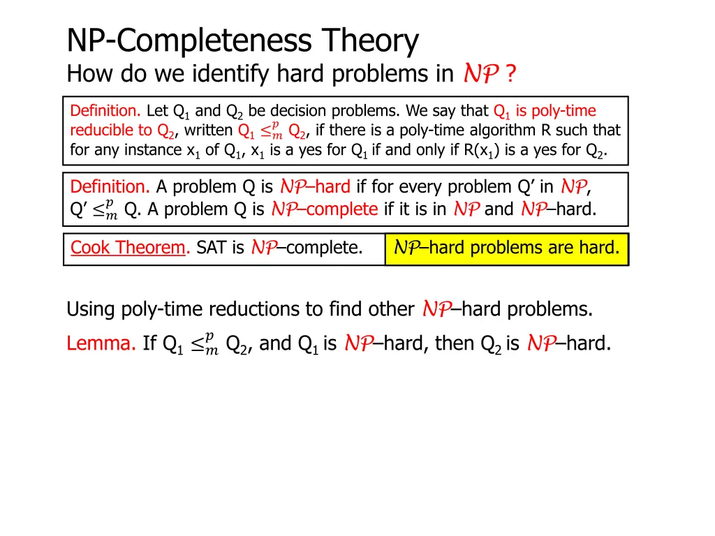 np completeness theory how do we identify hard 10