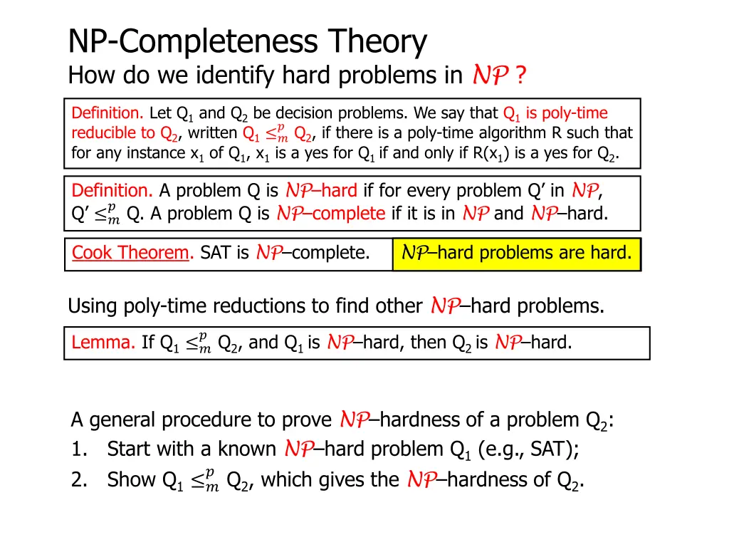 np completeness theory how do we identify hard 16