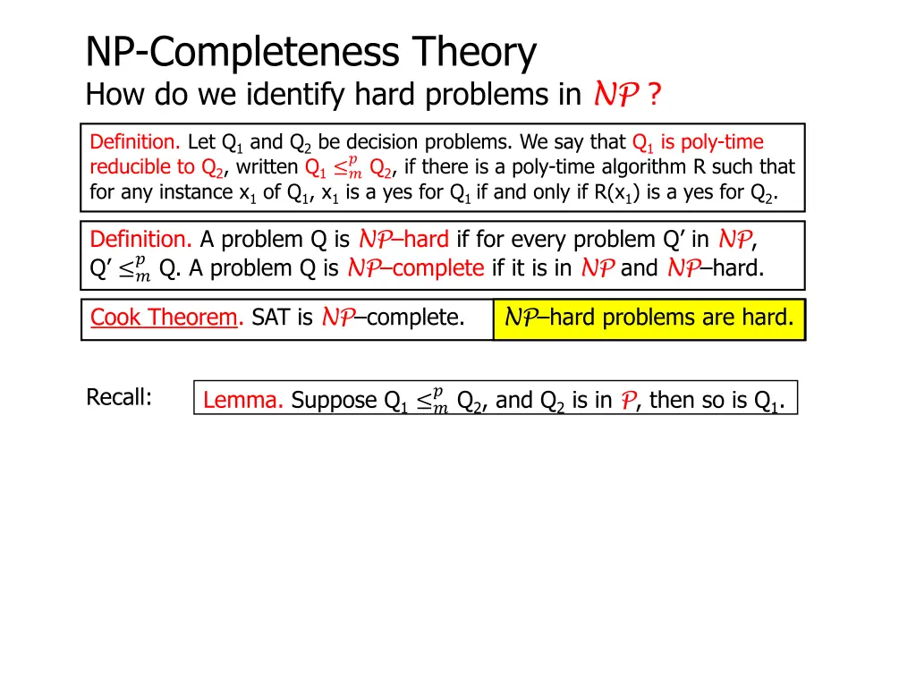 np completeness theory how do we identify hard 7