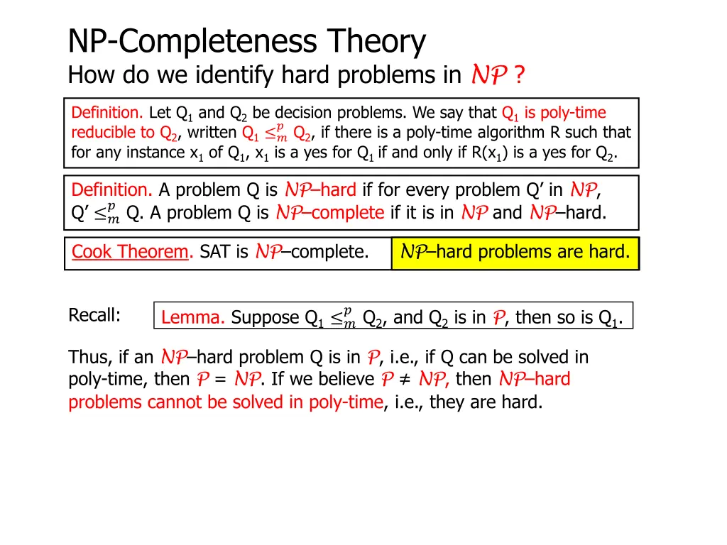 np completeness theory how do we identify hard 8