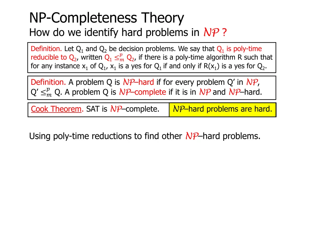 np completeness theory how do we identify hard 9
