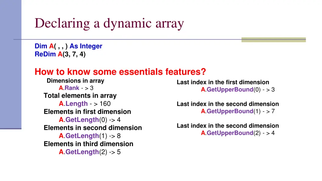 declaring a dynamic array 1