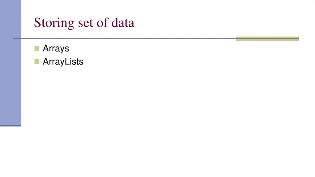 storing set of data