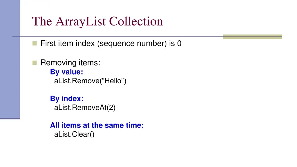 the arraylist collection 1