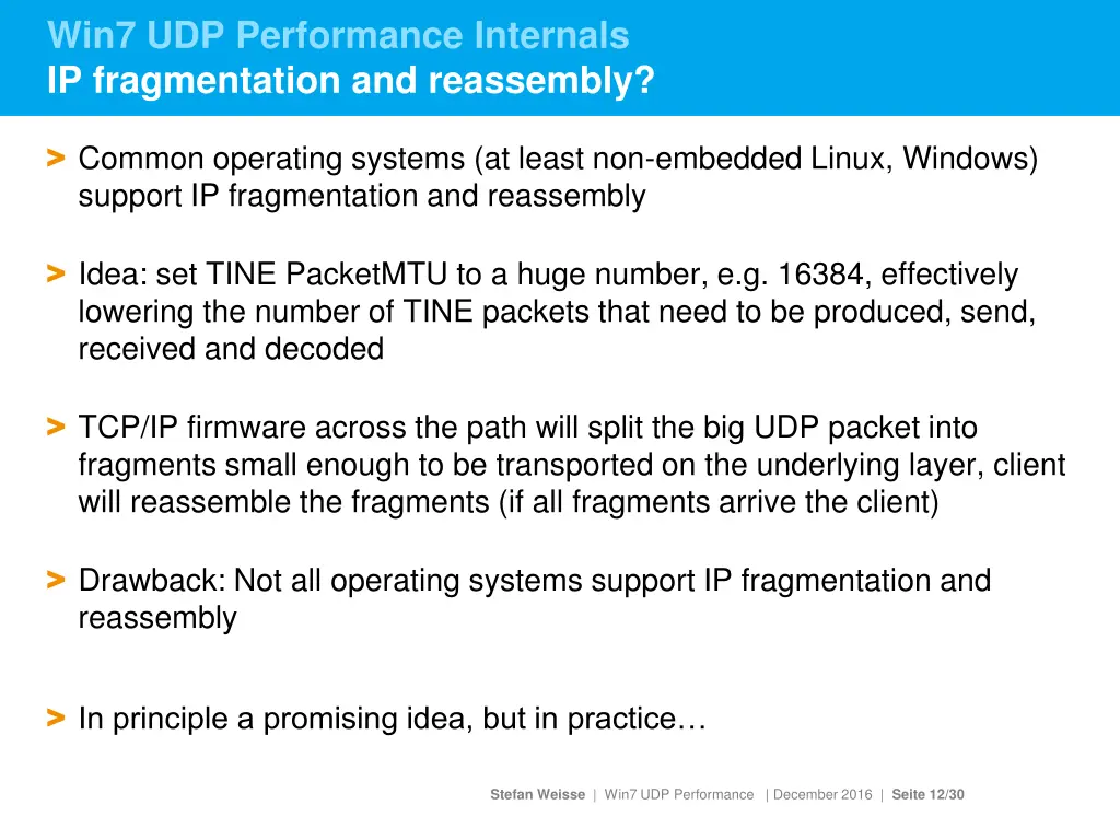 win7 udp performance internals ip fragmentation
