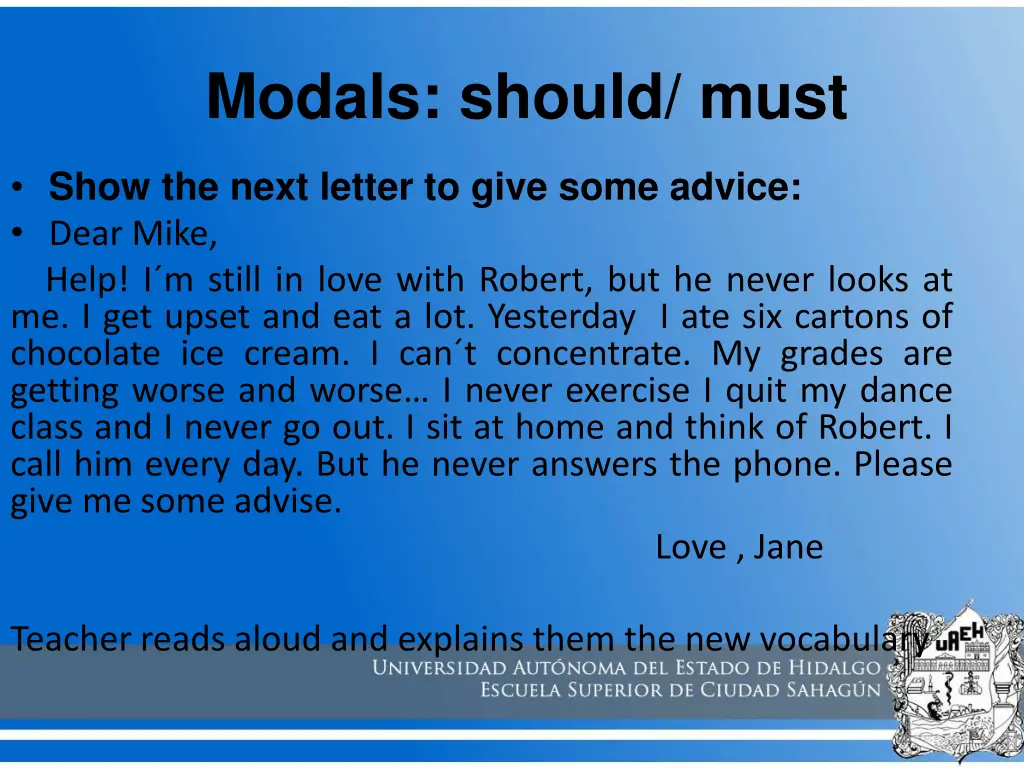 modals should must