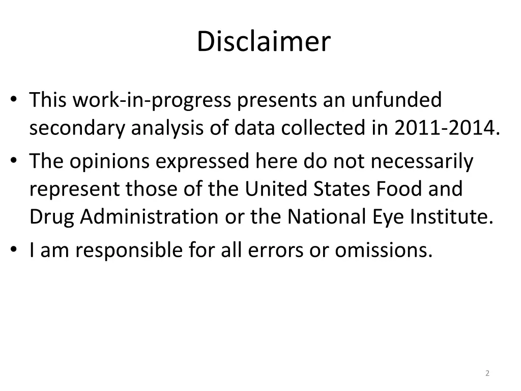 disclaimer
