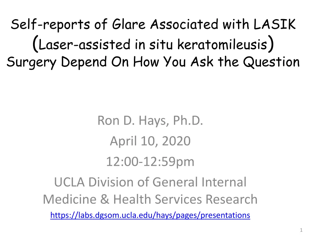 self reports of glare associated with lasik laser