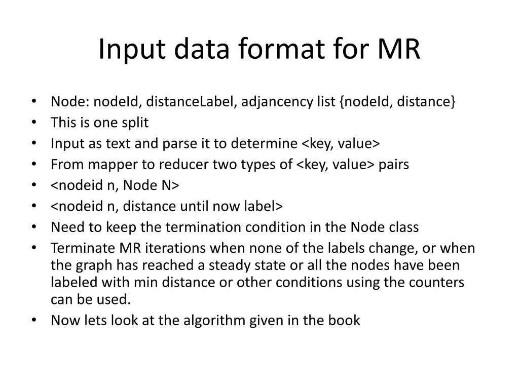 input data format for mr