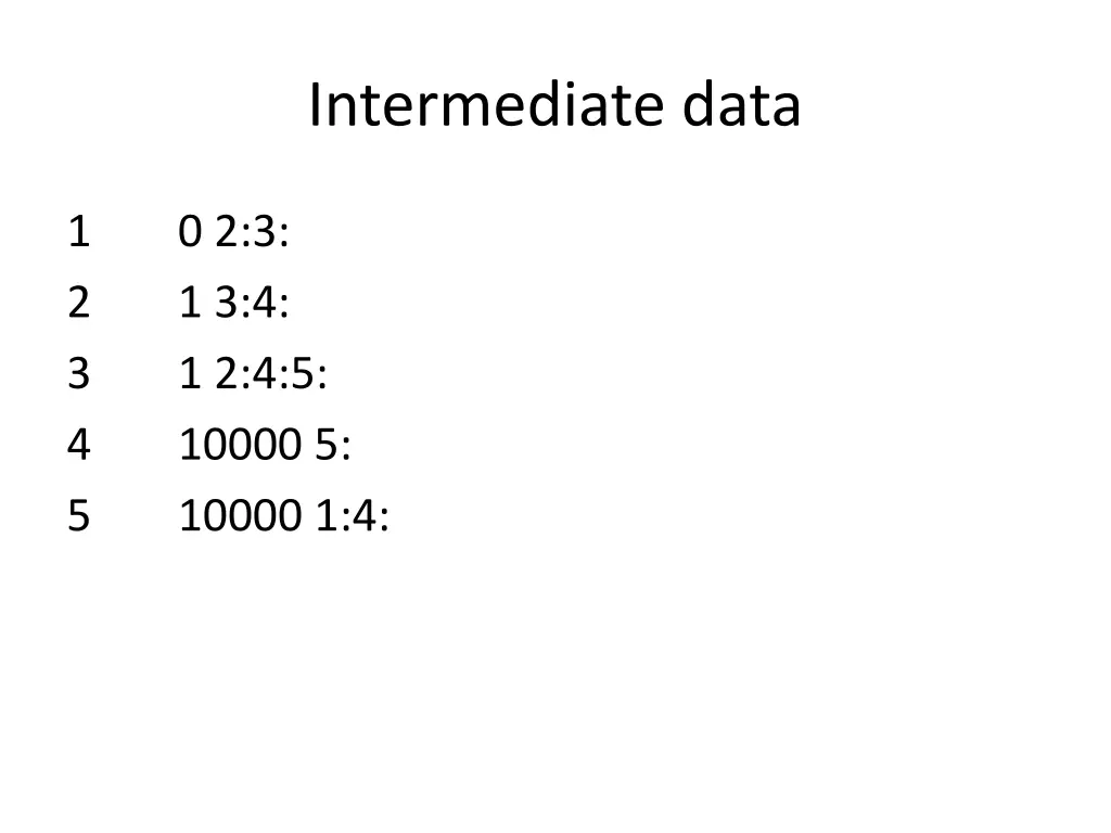 intermediate data