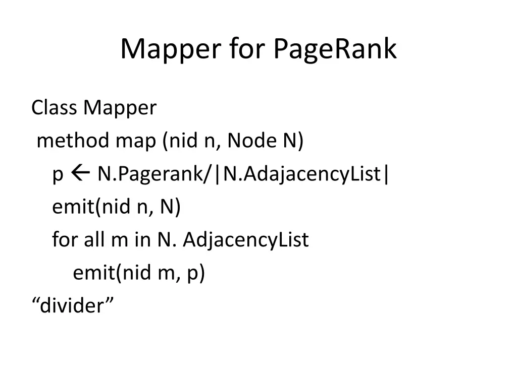 mapper for pagerank