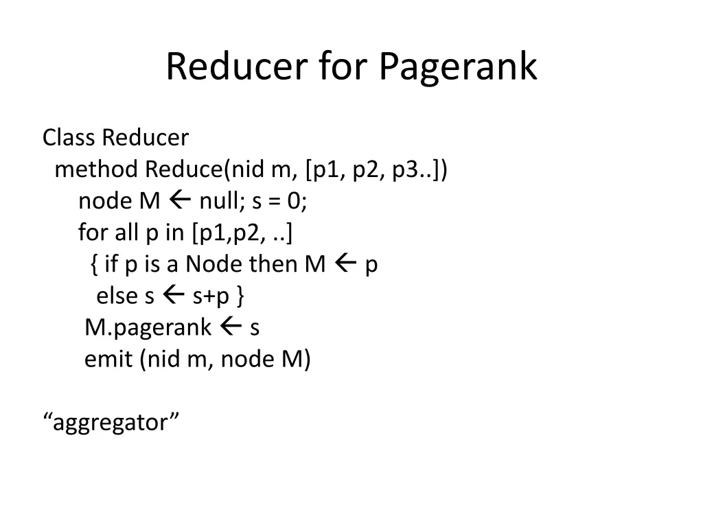 reducer for pagerank