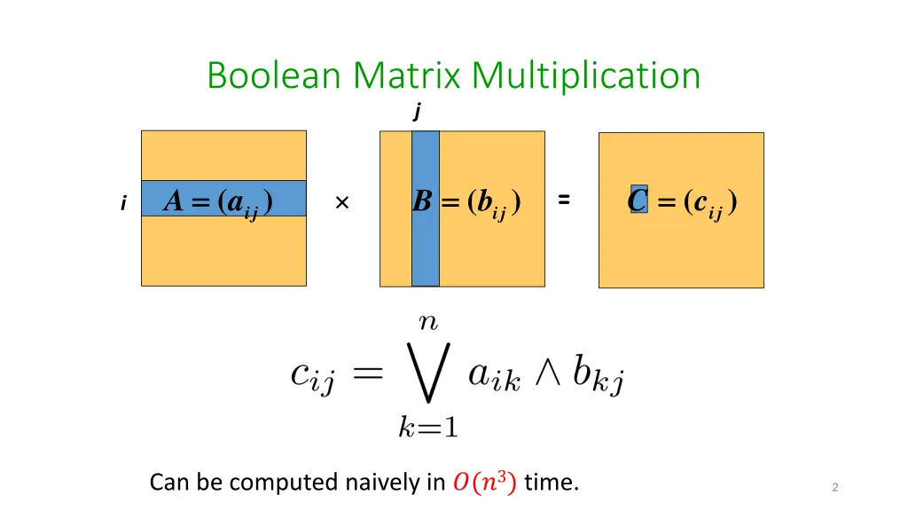 boolean matrix multiplication j