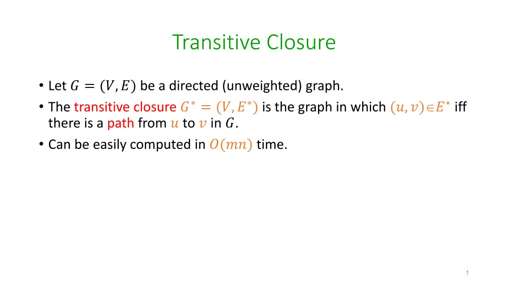 transitive closure